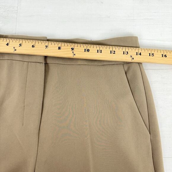 Theory Admiral Crepe High Waist Wide Leg Pants Size 4 Tan Neutral Office Preppy - Picture 10 of 16